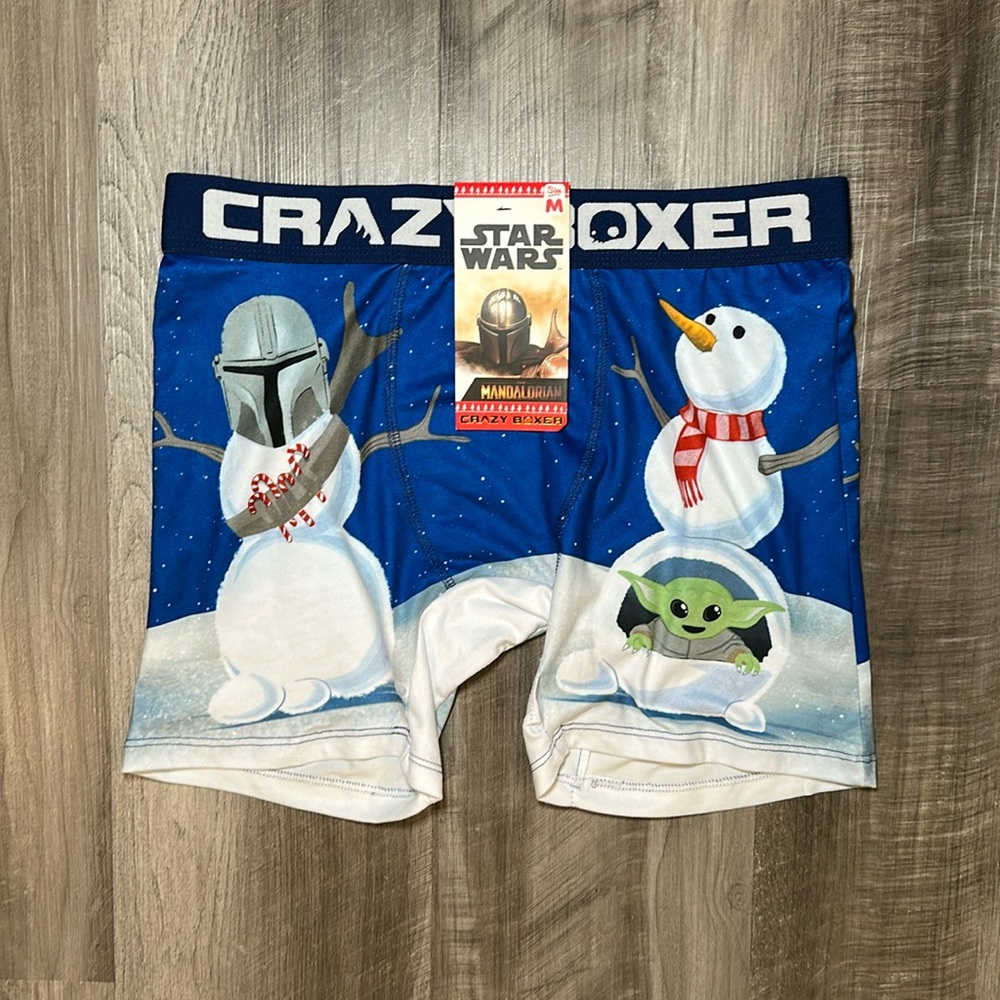 Star Wars The Mandalorian Snowman Crazy Boxer Boxer Brief - Medium